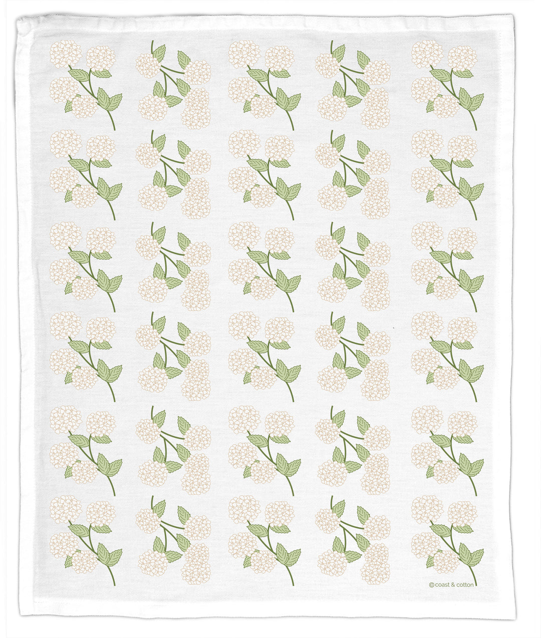 White Hydrangeas, Hand Towel