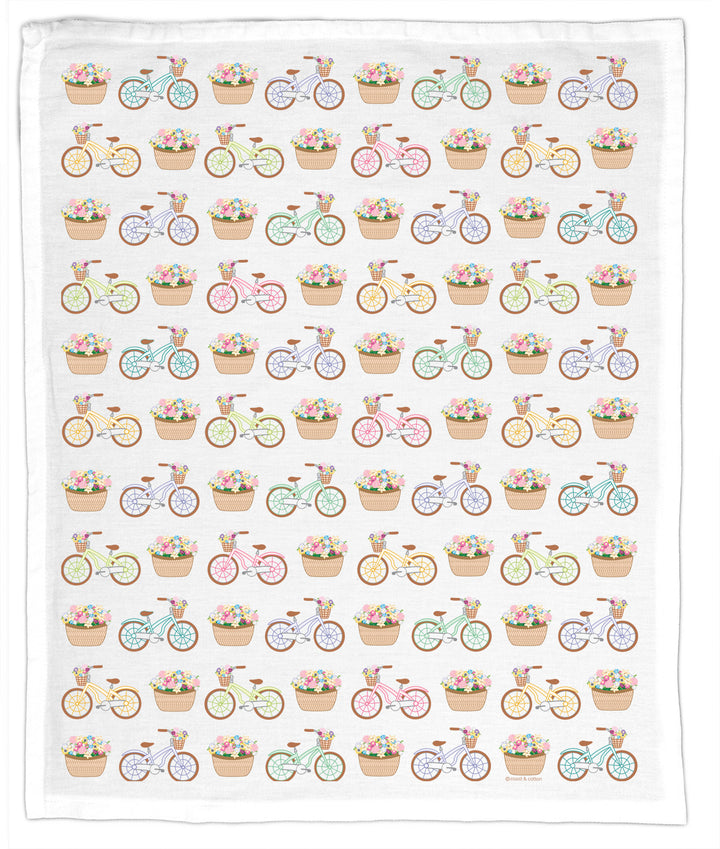 Bicycles & Flower Baskets, Hand Towel