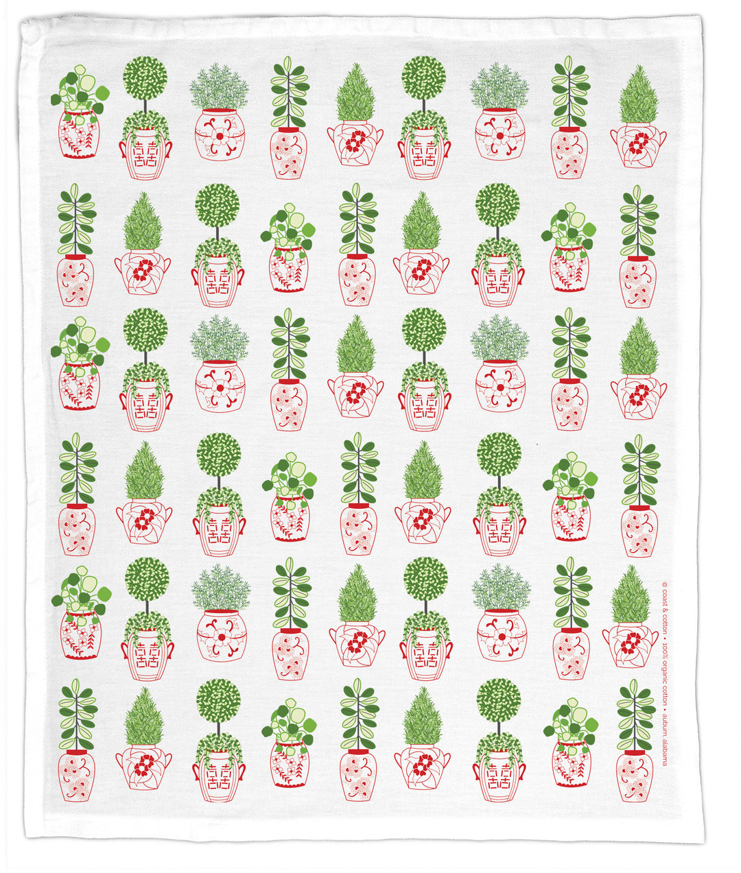 Holiday Ginger Jar Planters, Hand Towel