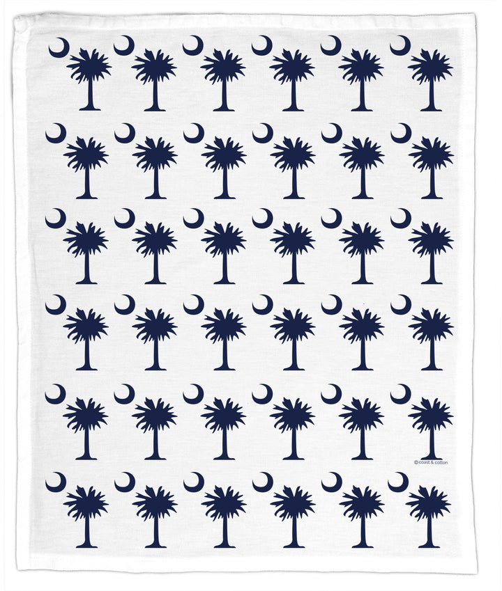 Navy Palm & Moon, Hand Towel