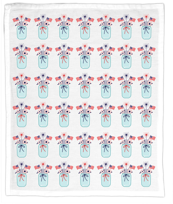 Patriotic Flags & Jars, Hand Towel