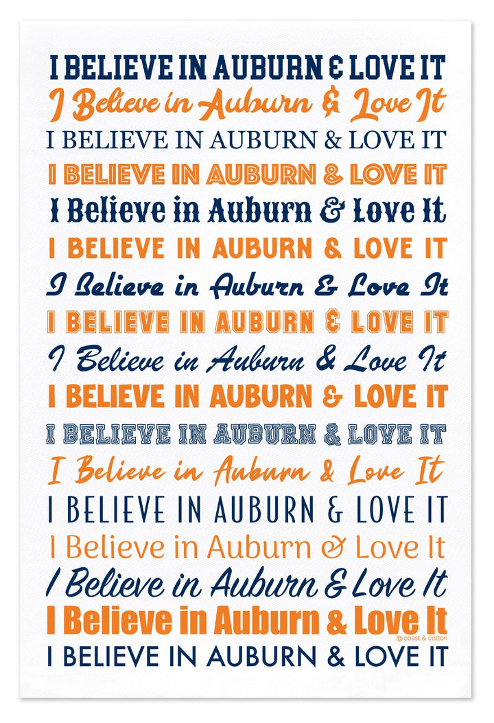 I Believe in Auburn & Love It - Licensed Hand Towel