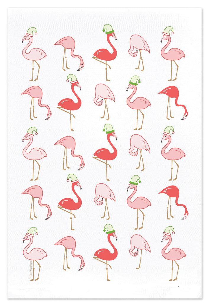Santa Flamingos, Hand Towel