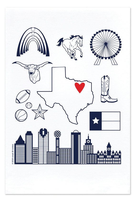 Love My City, Dallas, TX, Hand Towel