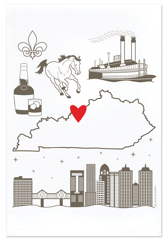 Love My City, Louisville, KY, Hand Towel